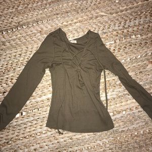 Green lace up top